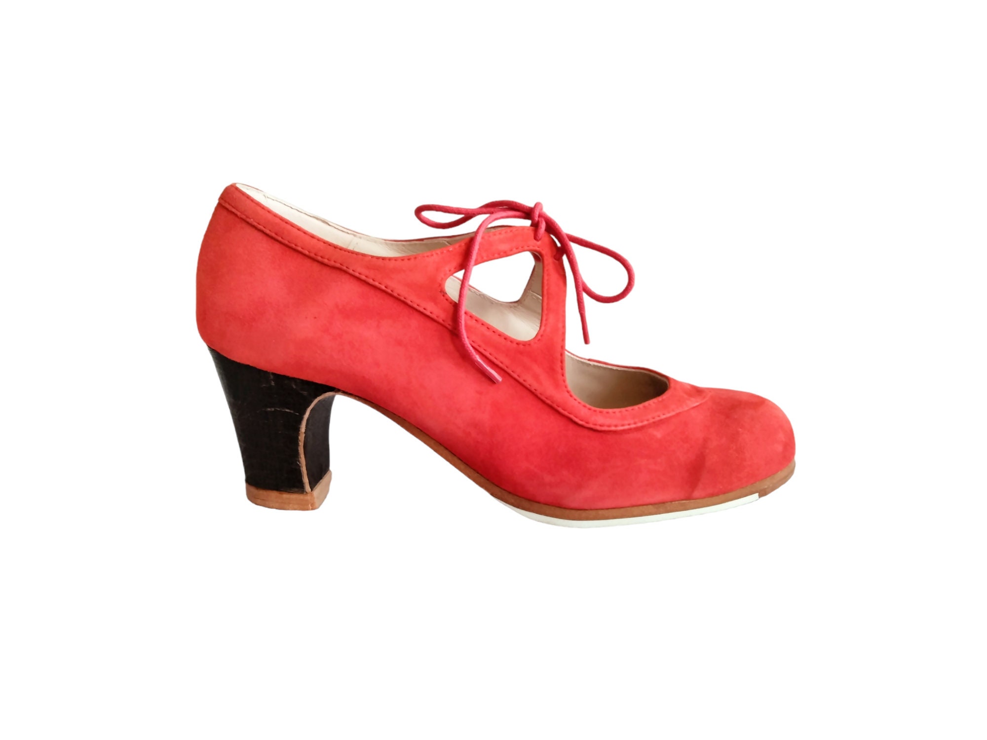 Flamenco Shoes Professionals brand new Red suede Candor size 38.5