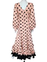 Flamenco Dress vestido de flamenco  Rose Pink and Black  polka dots - Image 2