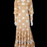 Flamenco Dress vestido de flamenco  Beige and White polka dots canastero