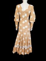 Flamenco Dress vestido de flamenco Beige and White polka dots canastero - Image 2