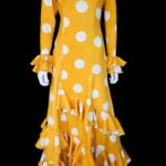 Flamenco Dress vestido de flamenco  Yellow and White  polka dots