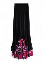 Flamenco Skirt falda de flamenco rehearsal BLACK floral ruffles - Image 2