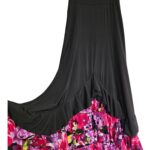Flamenco Skirt falda de flamenco rehearsal  BLACK floral ruffles