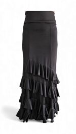 Flamenco Skirt falda de flamenco rehearsal BLACK ruffles - Image 2
