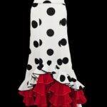 Flamenco Skirt falda de Flamenco new White and Black polka dots Red Ruffles