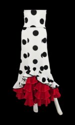 Flamenco Skirt falda de Flamenco new White and Black polka dots Red Ruffles