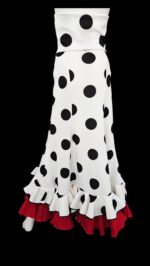 Flamenco Skirt falda de Flamenco new White and Black polka dots Red Ruffles - Image 2