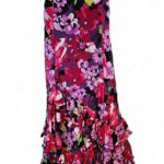 Flamenco Skirt falda de flamenco rehearsal  Floral print ruffles