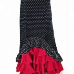 Flamenco Skirt falda de flamenco rehearsal class black polka dots and red