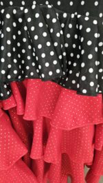 Flamenco Skirt falda de flamenco rehearsal class black polka dots and red - Image 3
