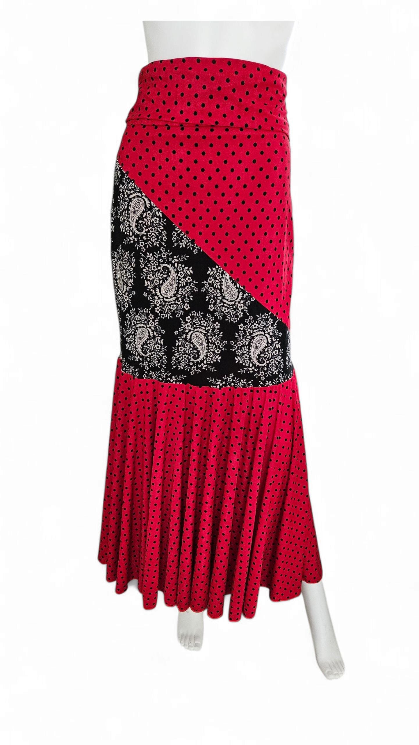 il_fullxfull.7035878718_a1ja.jpg Flamenco Skirt falda de flamenco rehearsal class black red - Image 1