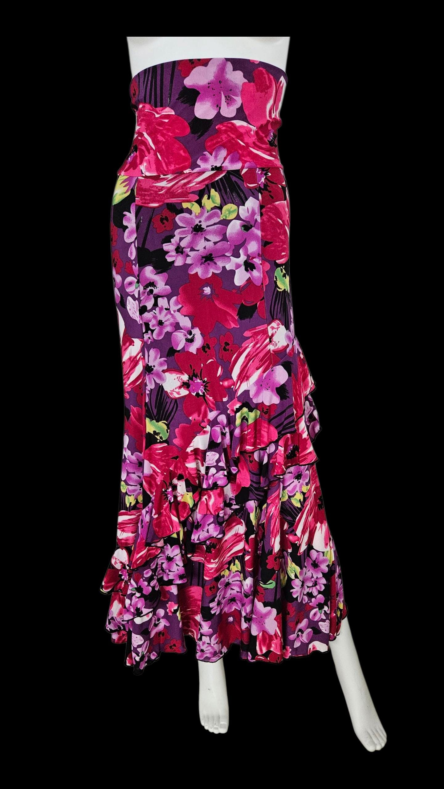 il_fullxfull.7083825229_7inb.jpg Flamenco Skirt falda de flamenco rehearsal Floral print ruffles angle - Image 1