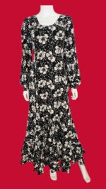 Flamenco Dress vestido de flamenco  White and Black Floral Print