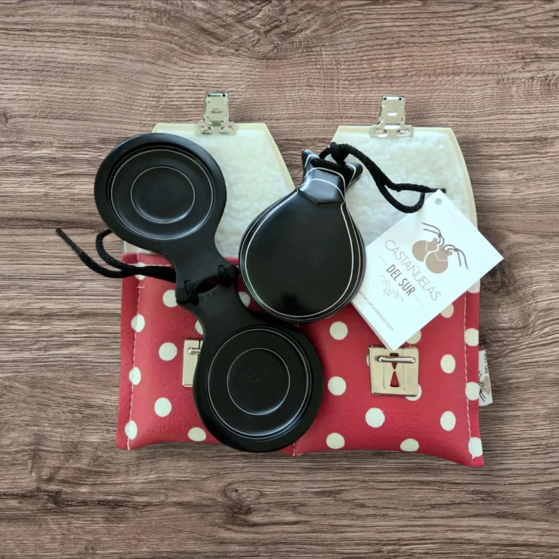 Spanish Castanets Professional Adult Castañuelas del Sur model Fibra Negra size 3